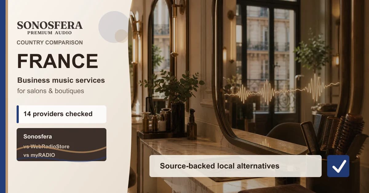 Meilleurs services de musique business en France: Sonosfera vs alternatives locales