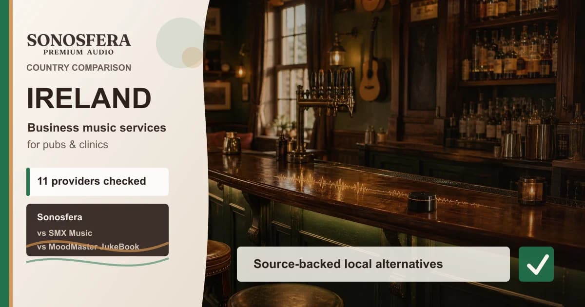 Best business music services in Ireland: Sonosfera vs local alternatives