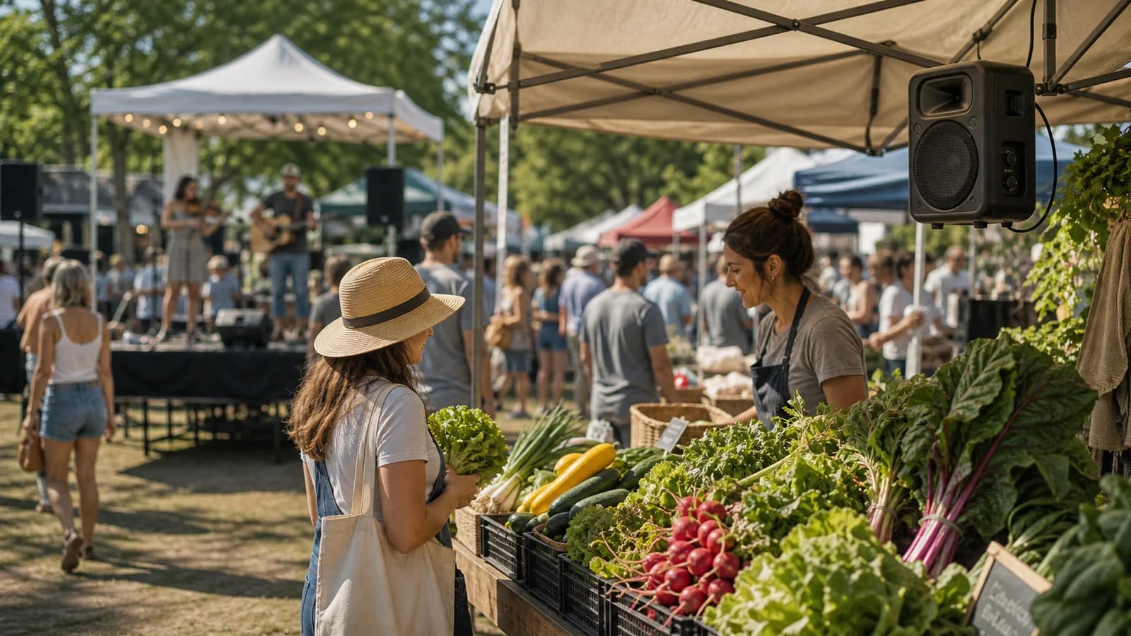 Farmers market music: how US organisers should separate stalls and stages