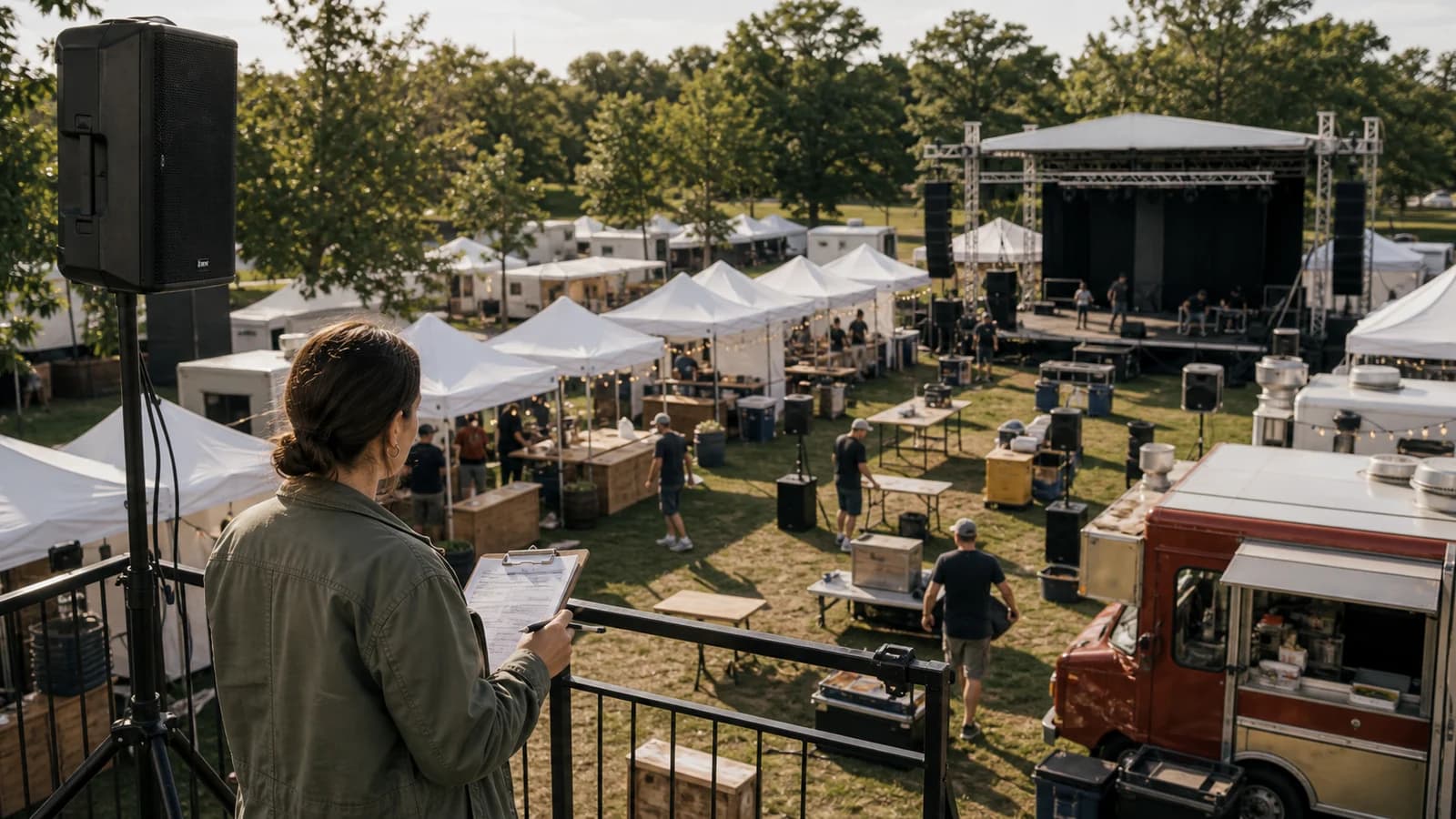 Music and food festival organiser checklist: venue, stage, stalls, and sound