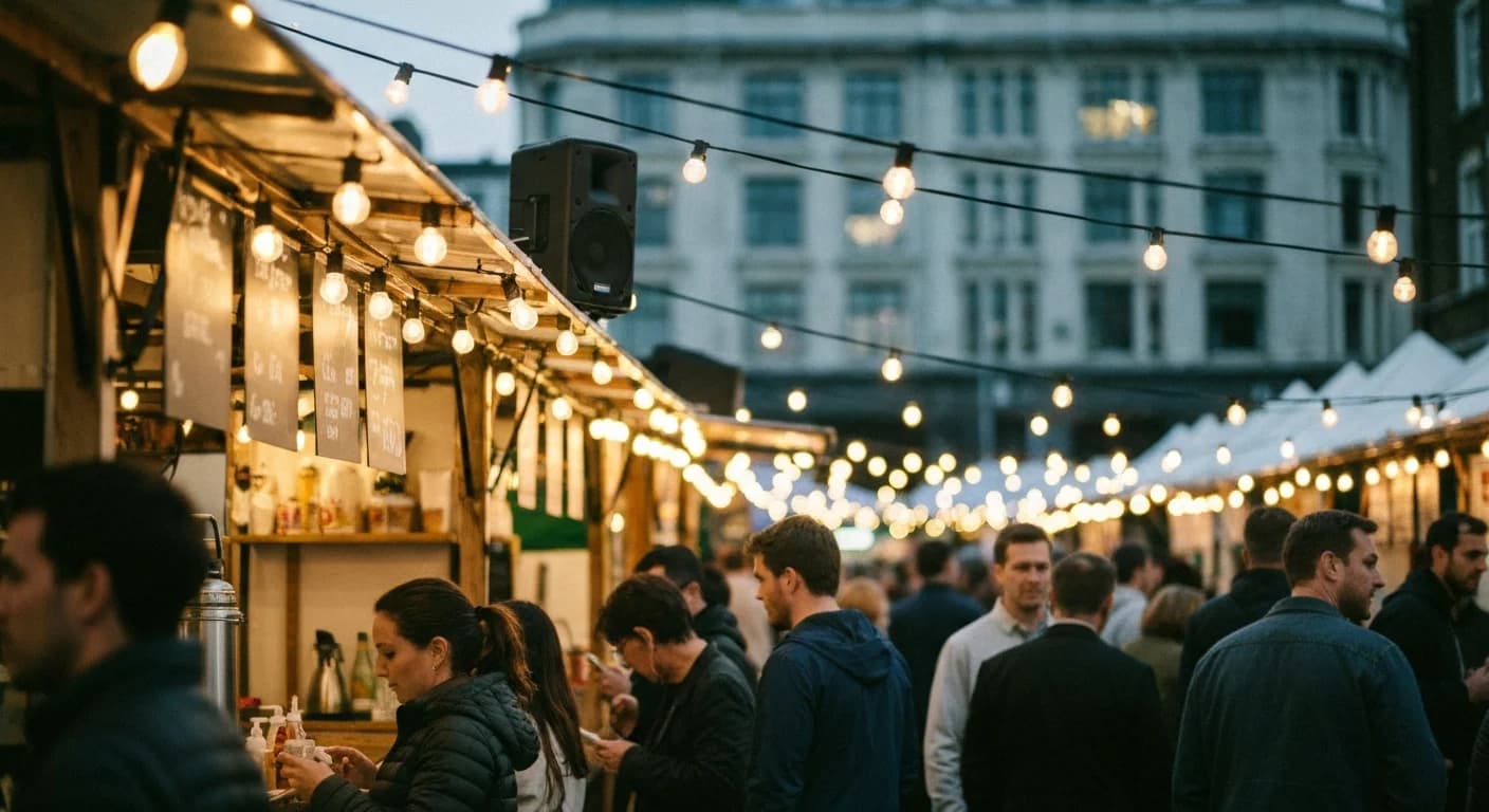 Street food market music: how to keep queues lively without licensing confusion