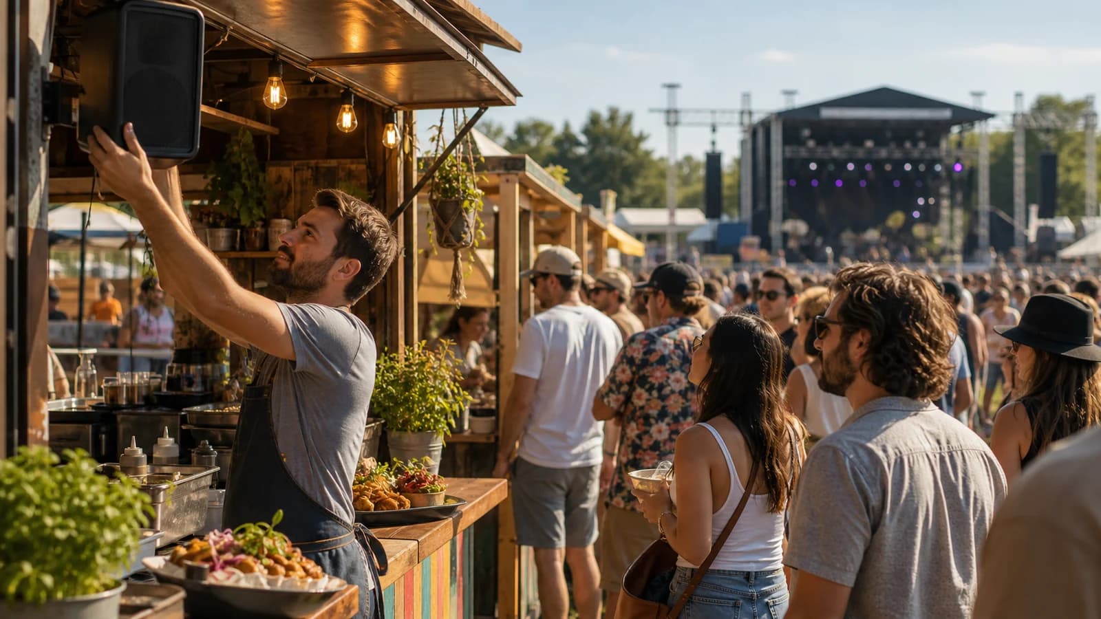 Vendor stall music at food festivals: who controls the playlist?