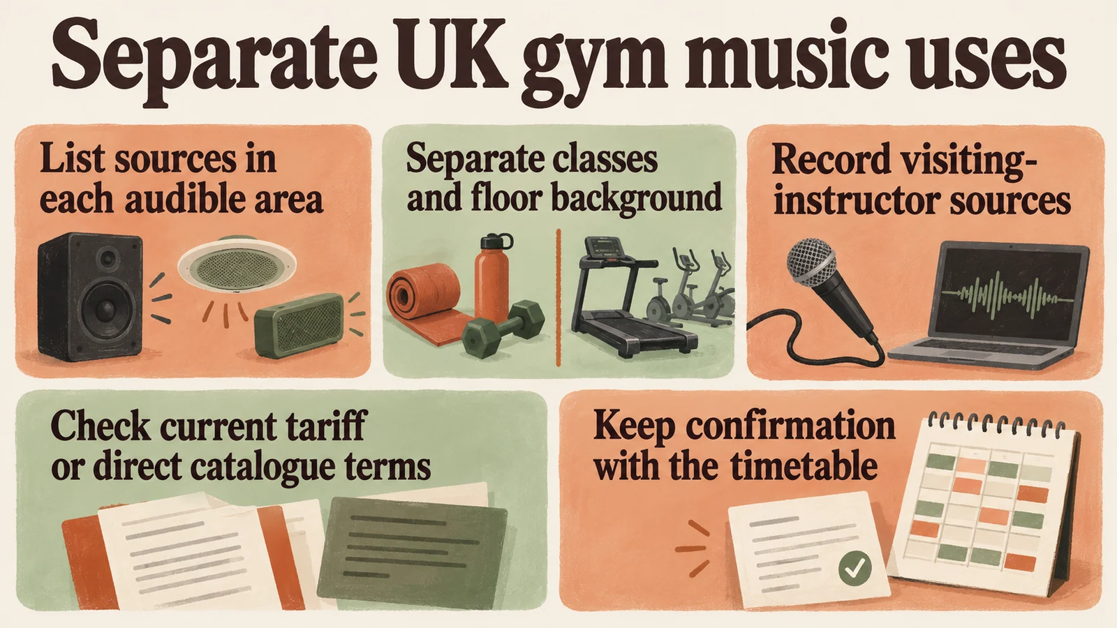 Process diagram: Separate the UK gym music uses